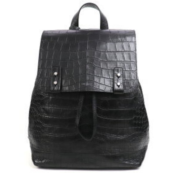 Saint Laurent SAC JOUR Backpack Black Crocodile Leather Backpack Calf IN - Picture 1 of 13
